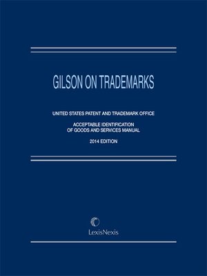 cover image of Gilson on Trademarks